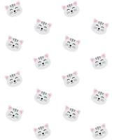 Vector seamless pattern of hand drawn flat cat