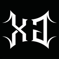 monograma del logotipo xg con plantilla de diseño de forma abstracta vector