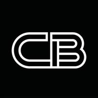 CB Logo monogram with line style negative space vector