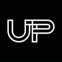 UP Logo monogram with line style negative space vector