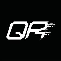 QR Logo monogram abstract speed technology design template vector