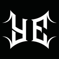 monograma del logotipo de ye con plantilla de diseño de forma abstracta vector