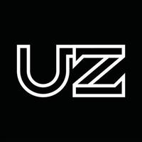 UZ Logo monogram with line style negative space vector