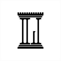 OJ Logo monogram with pillar shape design template vector