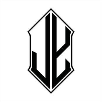 Logo monogram with shieldshape and outline design template vector icon abstract