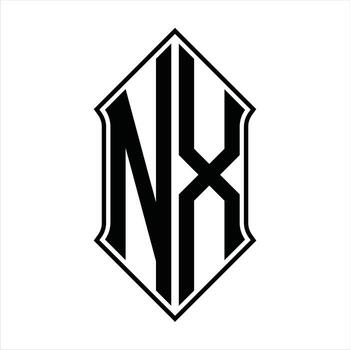 Logo monogram with shieldshape and outline design template vector icon abstract