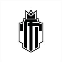 MT Logo monogram design template vector