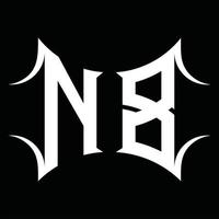 Monograma de logotipo nb con plantilla de diseño de forma abstracta vector