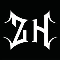 monograma del logotipo zh con plantilla de diseño de forma abstracta vector