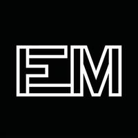 EM Logo monogram with line style negative space vector