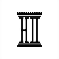 monograma de logotipo hd con plantilla de diseño de forma de pilar vector