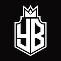 YB Logo monogram design template vector