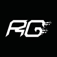RG Logo monogram abstract speed technology design template vector