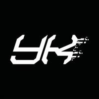 YK Logo monogram abstract speed technology design template vector