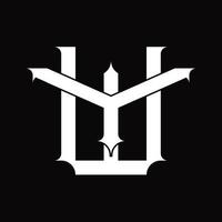 YW Logo monogram with vintage overlapping linked style design template vector