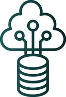 diseño de icono de vector de datos de nube