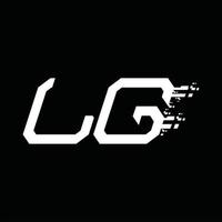 plantilla de diseño de tecnología de velocidad abstracta de monograma de logotipo de lg vector