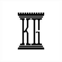 KG Logo monogram with pillar shape design template vector