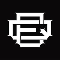 QE Logo monogram with vintage overlapping linked style design template vector