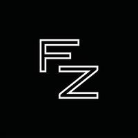 FZ Logo monogram with line style design template vector