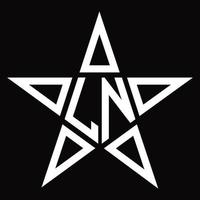 Monograma de logotipo ln con plantilla de diseño de forma de estrella vector