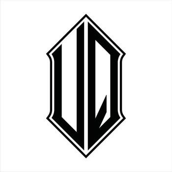 Logo monogram with shieldshape and outline design template vector icon abstract