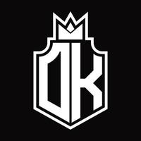 DK Logo monogram design template vector