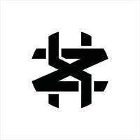 XZ Logo monogram design template vector