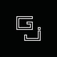 GJ Logo monogram with line style design template vector