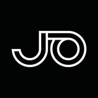 JO Logo monogram with line style negative space vector