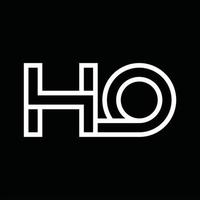 HO Logo monogram with line style negative space vector