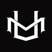 MV Logo monogram with vintage overlapping linked style design template vector