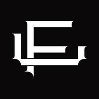 Monograma de logotipo lf con plantilla de diseño de estilo enlazado superpuesto vintage vector
