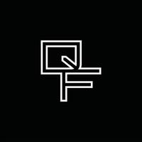 QF Logo monogram with line style design template vector