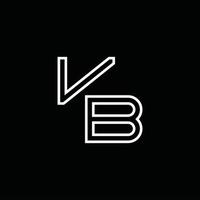 monograma de logotipo vb con plantilla de diseño de estilo de línea vector