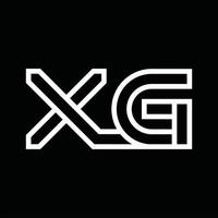 monograma del logotipo xg con espacio negativo de estilo de línea vector