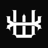 XW Logo monogram with vintage overlapping linked style design template vector