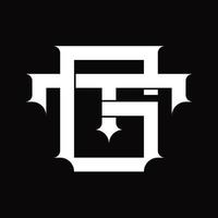 TG Logo monogram with vintage overlapping linked style design template vector
