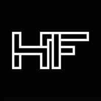 HF Logo monogram with line style negative space vector