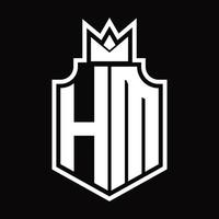 HM Logo monogram design template vector