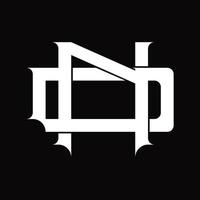 DN Logo monogram with vintage overlapping linked style design template vector