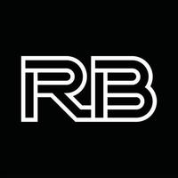 RB Logo monogram with line style negative space vector