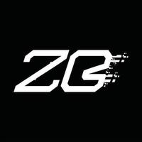 ZB Logo monogram abstract speed technology design template vector