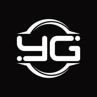 YG Logo monogram with circle rounded slice shape design template vector