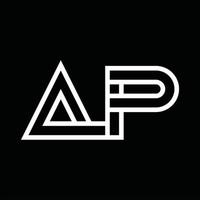 AP Logo monogram with line style negative space vector