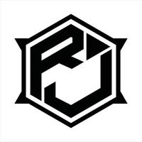 RJ Logo monogram design template vector
