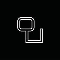 OU Logo monogram with line style design template vector
