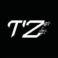 plantilla de diseño de tecnología de velocidad abstracta de monograma de logotipo tz vector