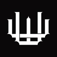 UW Logo monogram with vintage overlapping linked style design template vector