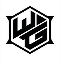 plantilla de diseño de monograma de logotipo wg vector